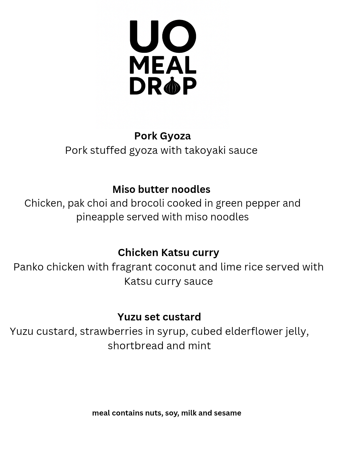 UO Dinner drop -Japanese Inspired