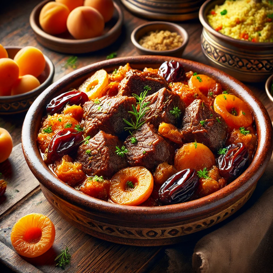 East Lothian hogget Tagine with dates, apricots and saffron